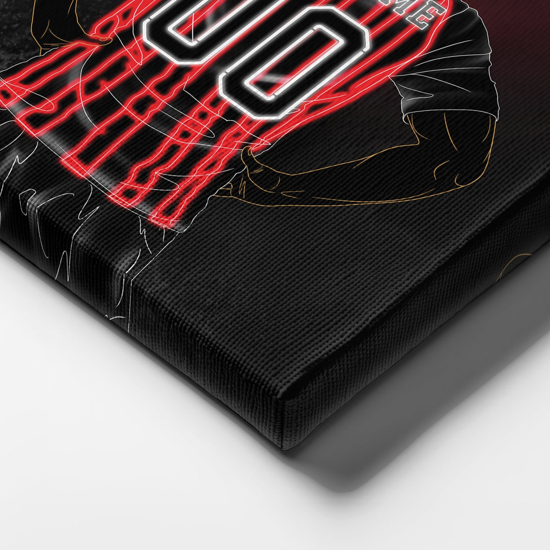 AC Milan Personalized Jersey Canvas | Neon Wall Art - CanvasNeon