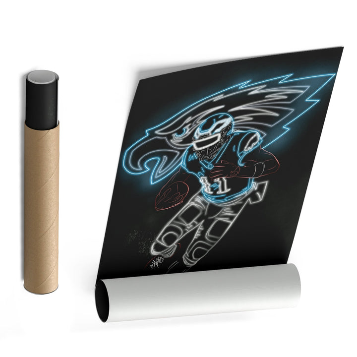 A.J. Brown Neon Canvas Art | Eagles Wall Decor - CanvasNeon