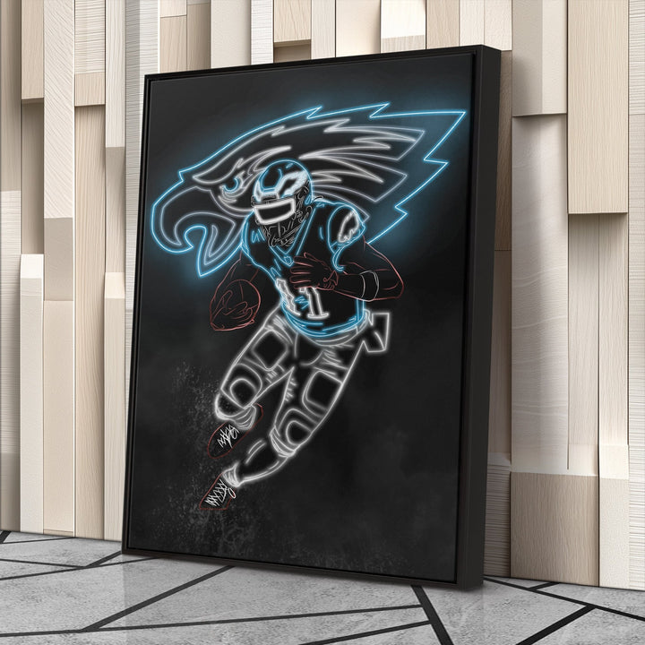 A.J. Brown Neon Canvas Art | Eagles Wall Decor - CanvasNeon