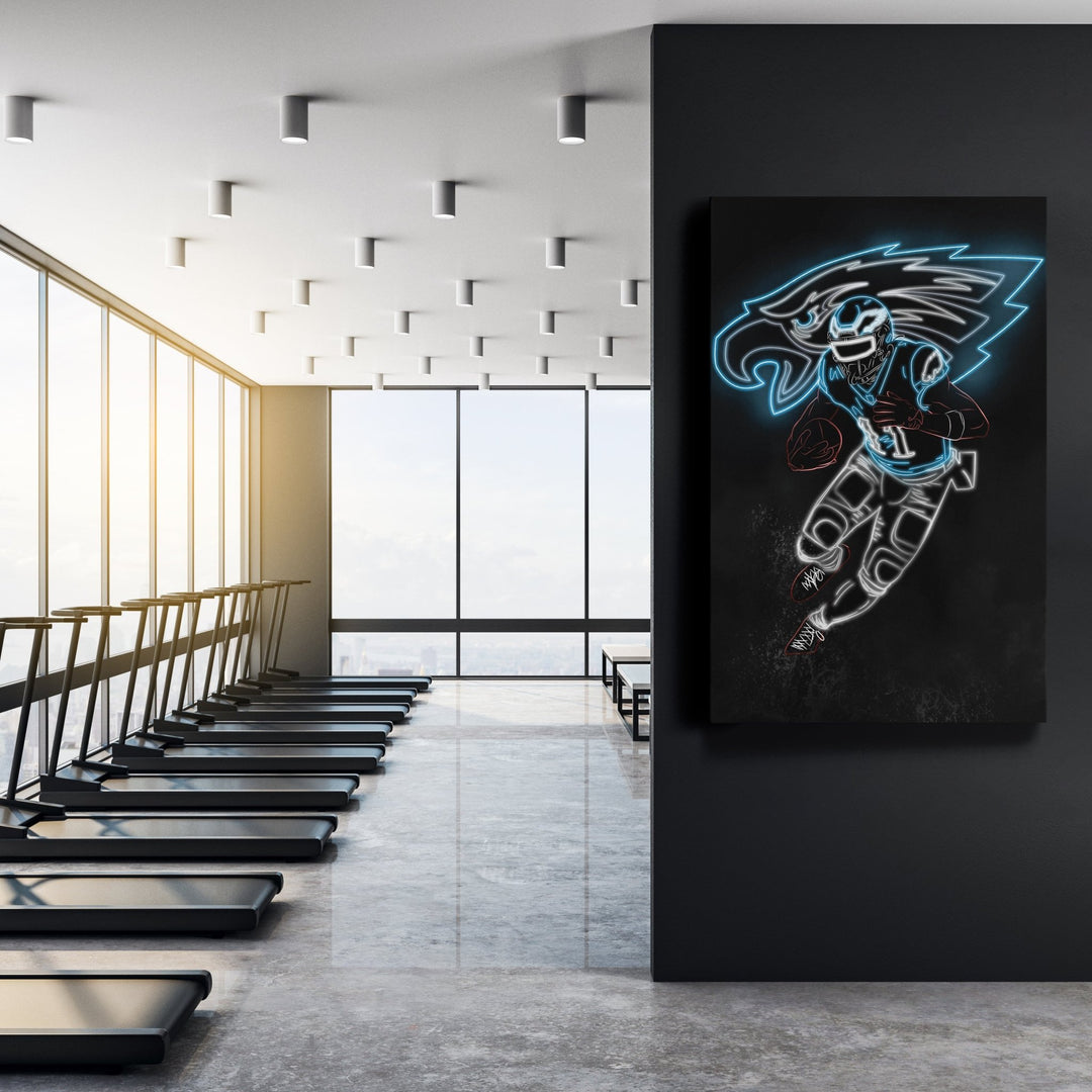 A.J. Brown Neon Canvas Art | Eagles Wall Decor - CanvasNeon