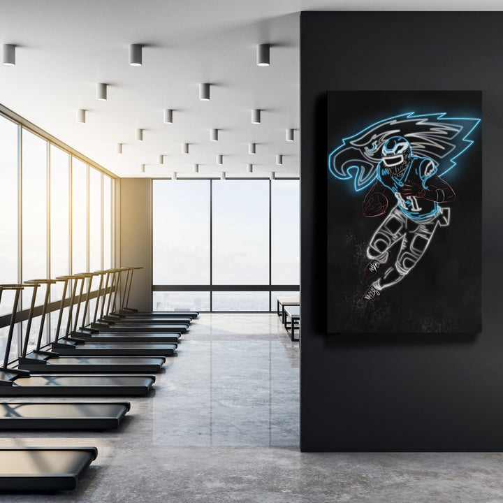 A.J. Brown Neon Canvas Art | Eagles Wall Decor - CanvasNeon