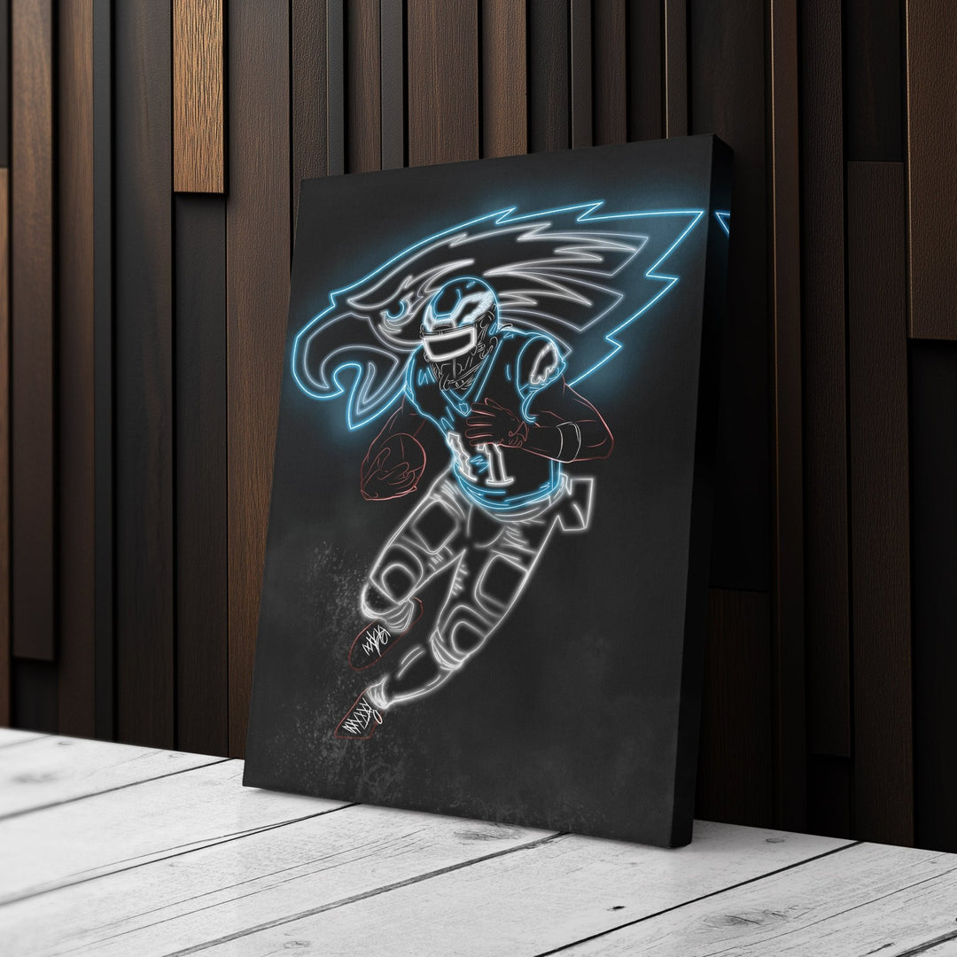 A.J. Brown Neon Canvas Art | Eagles Wall Decor - CanvasNeon