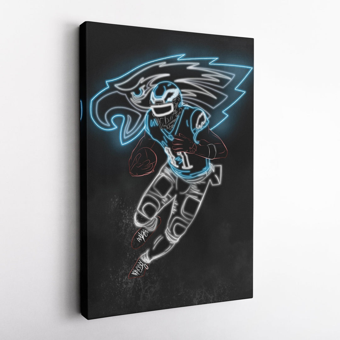 A.J. Brown Neon Canvas Art | Eagles Wall Decor - CanvasNeon