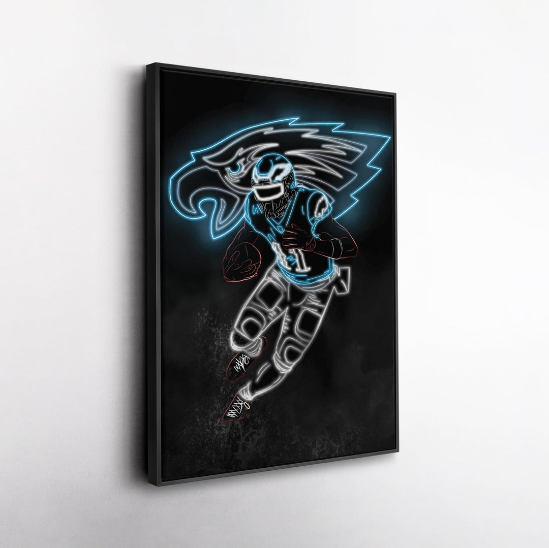 A.J. Brown Neon Canvas Art | Eagles Wall Decor - CanvasNeon