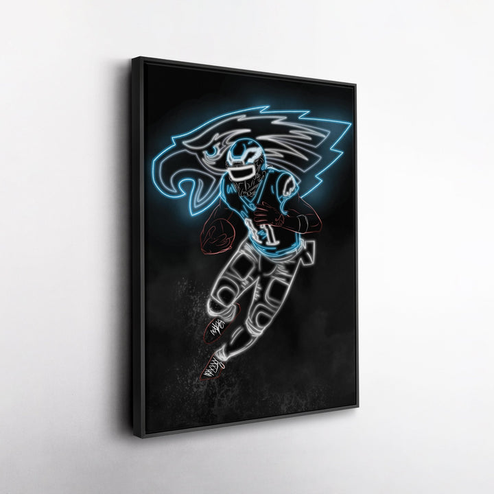 A.J. Brown Neon Canvas Art | Eagles Wall Decor - CanvasNeon