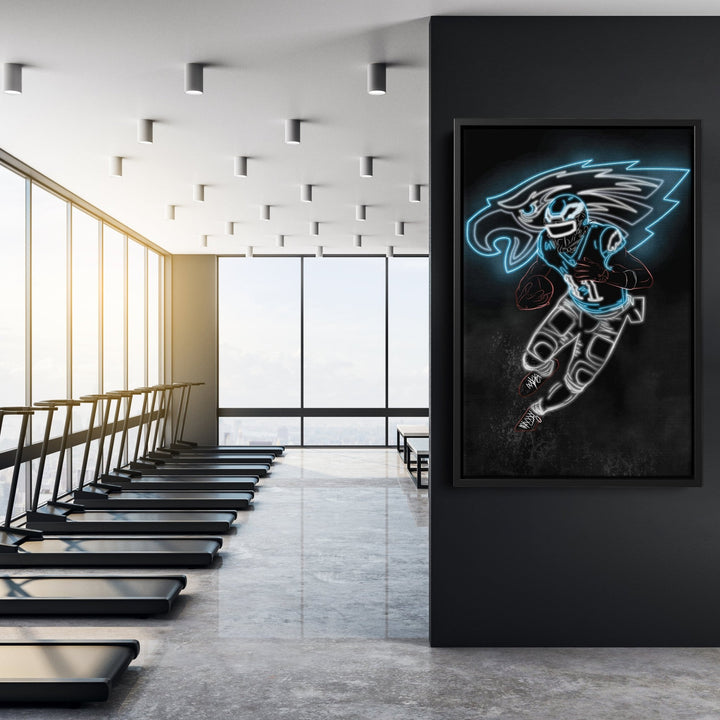 A.J. Brown Neon Canvas Art | Eagles Wall Decor - CanvasNeon