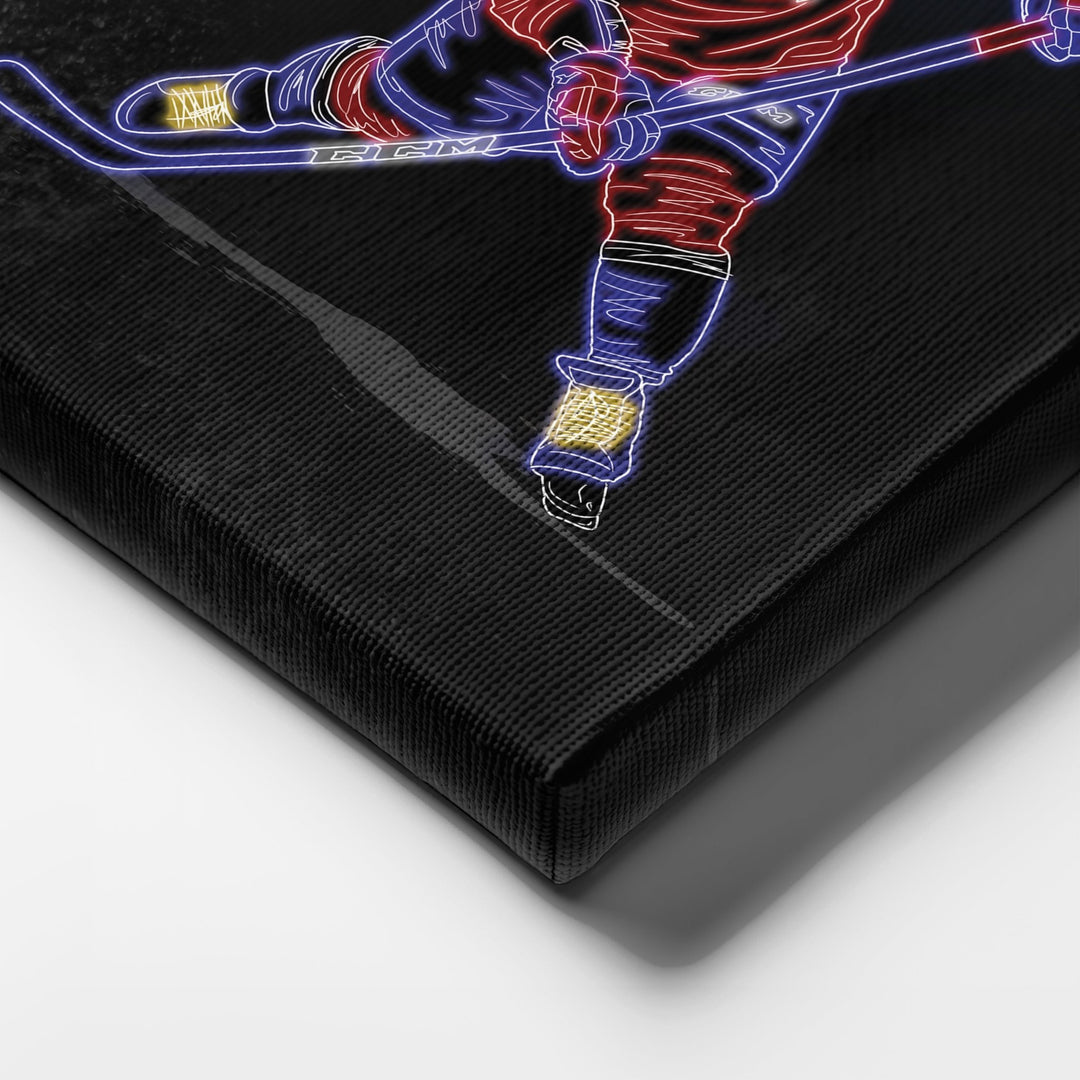 Alex Ovechkin Neon Canvas Art | Capitals Wall Decor - CanvasNeon