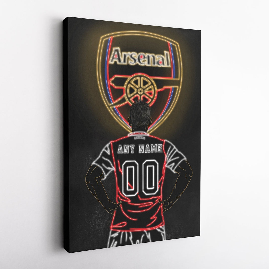 Arsenal Personalized Jersey Canvas | Neon Wall Art - CanvasNeon