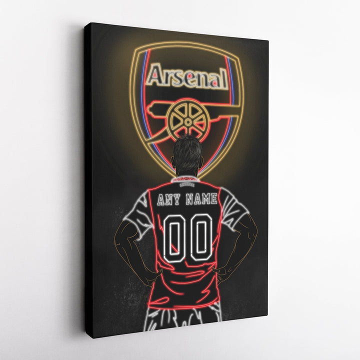 Arsenal Personalized Jersey Canvas | Neon Wall Art - CanvasNeon