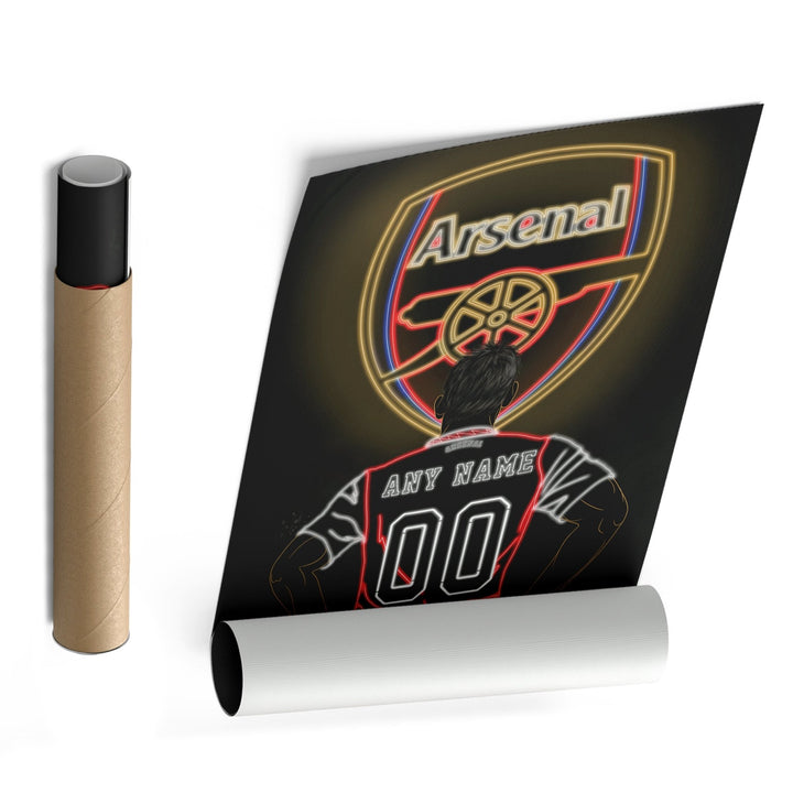 Arsenal Personalized Jersey Canvas | Neon Wall Art - CanvasNeon
