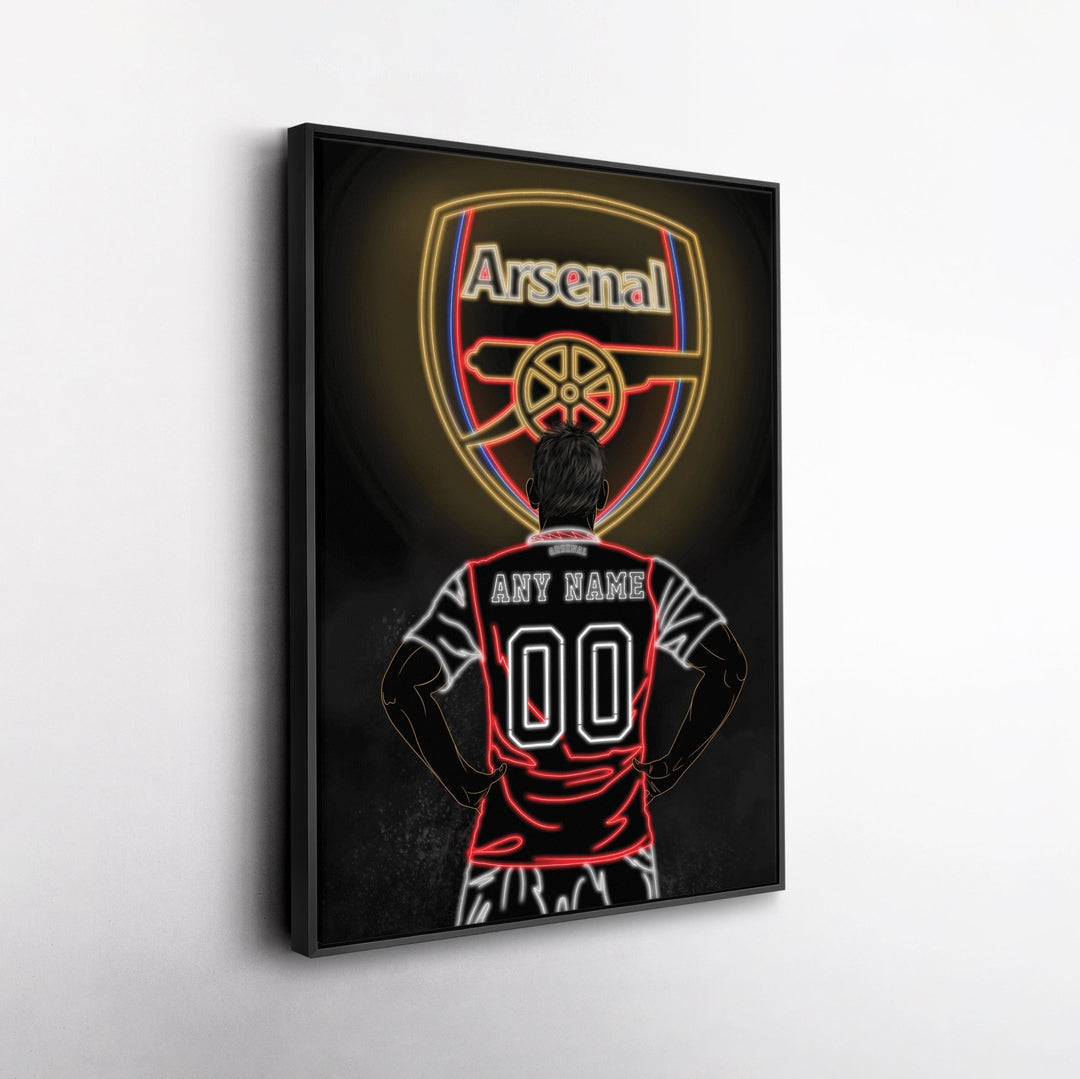 Arsenal Personalized Jersey Canvas | Neon Wall Art - CanvasNeon