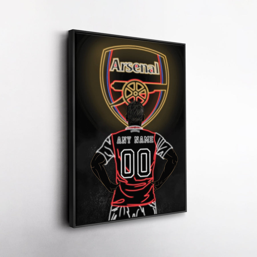 Arsenal Personalized Jersey Canvas | Neon Wall Art - CanvasNeon
