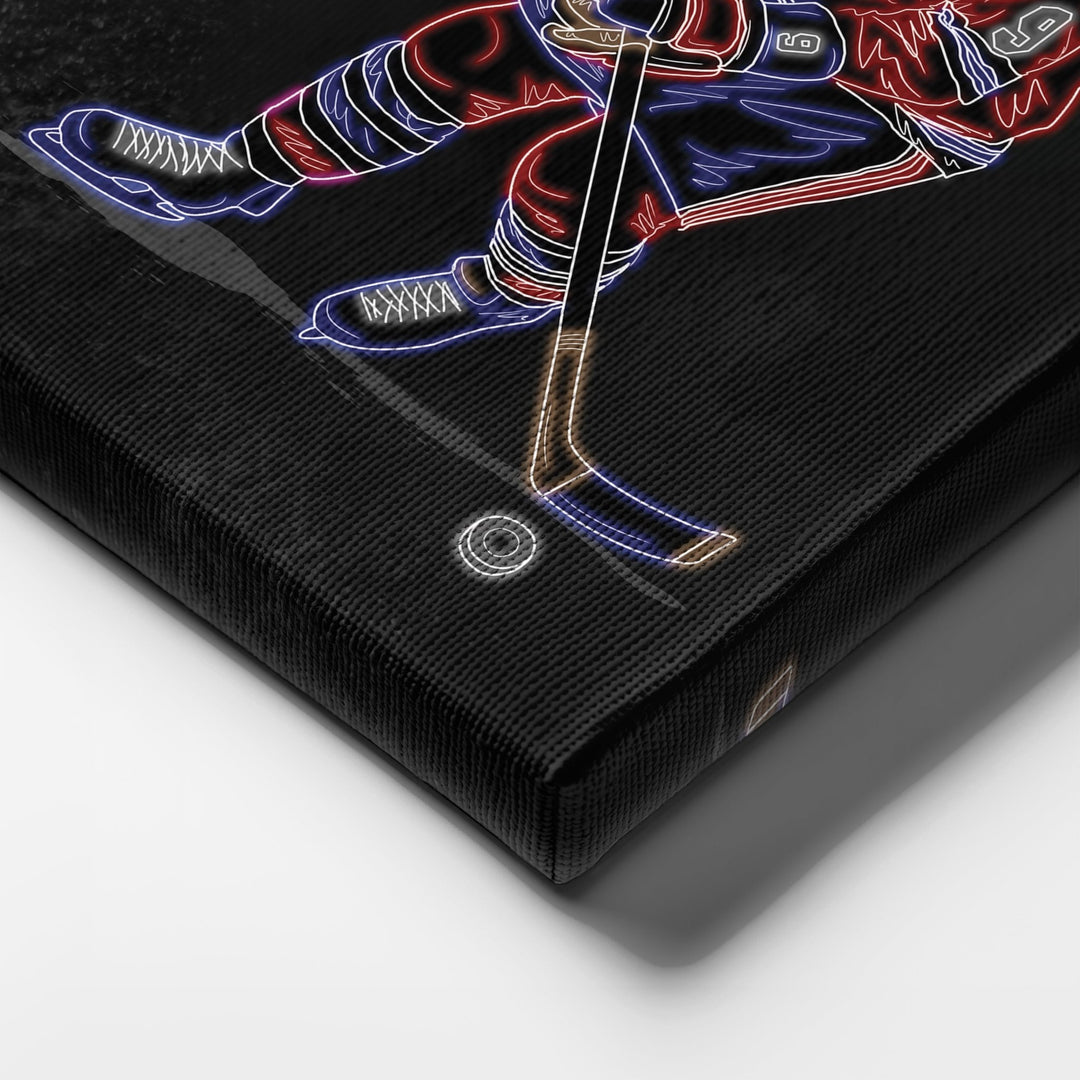 Bobby Hull Neon Canvas Art | Blackhawks Wall Decor - CanvasNeon