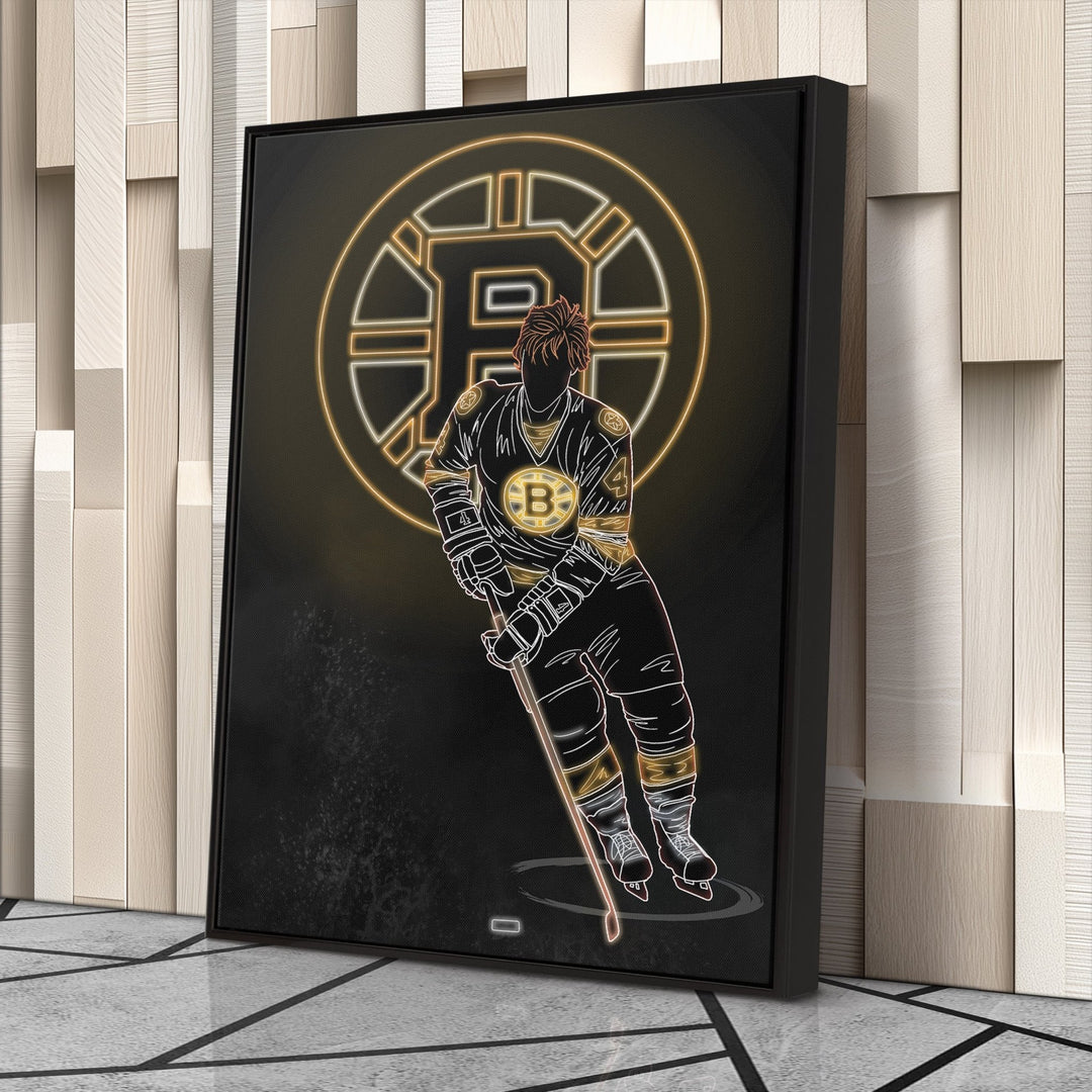 Bobby Orr Neon Canvas Art | Bruins Wall Decor - CanvasNeon