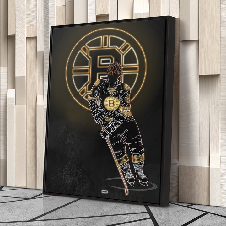 Bobby Orr Neon Canvas Art | Bruins Wall Decor - CanvasNeon