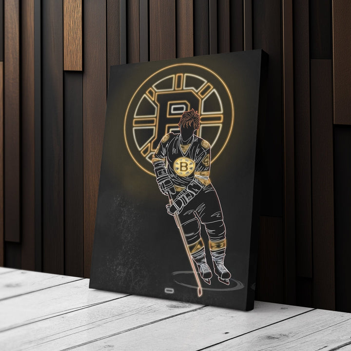 Bobby Orr Neon Canvas Art | Bruins Wall Decor - CanvasNeon