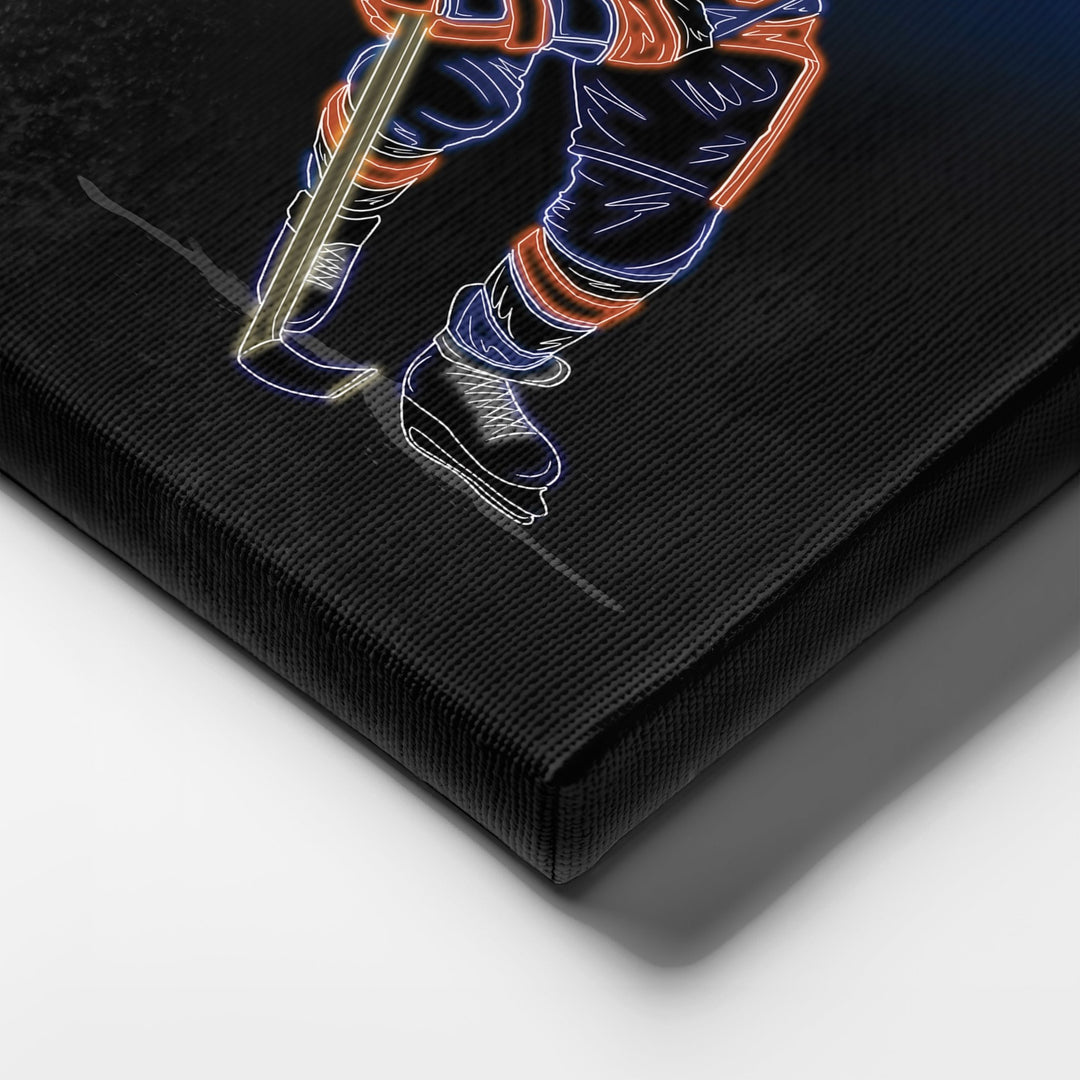 Bryan Trottier Neon Canvas Art | Islanders Wall Decor - CanvasNeon