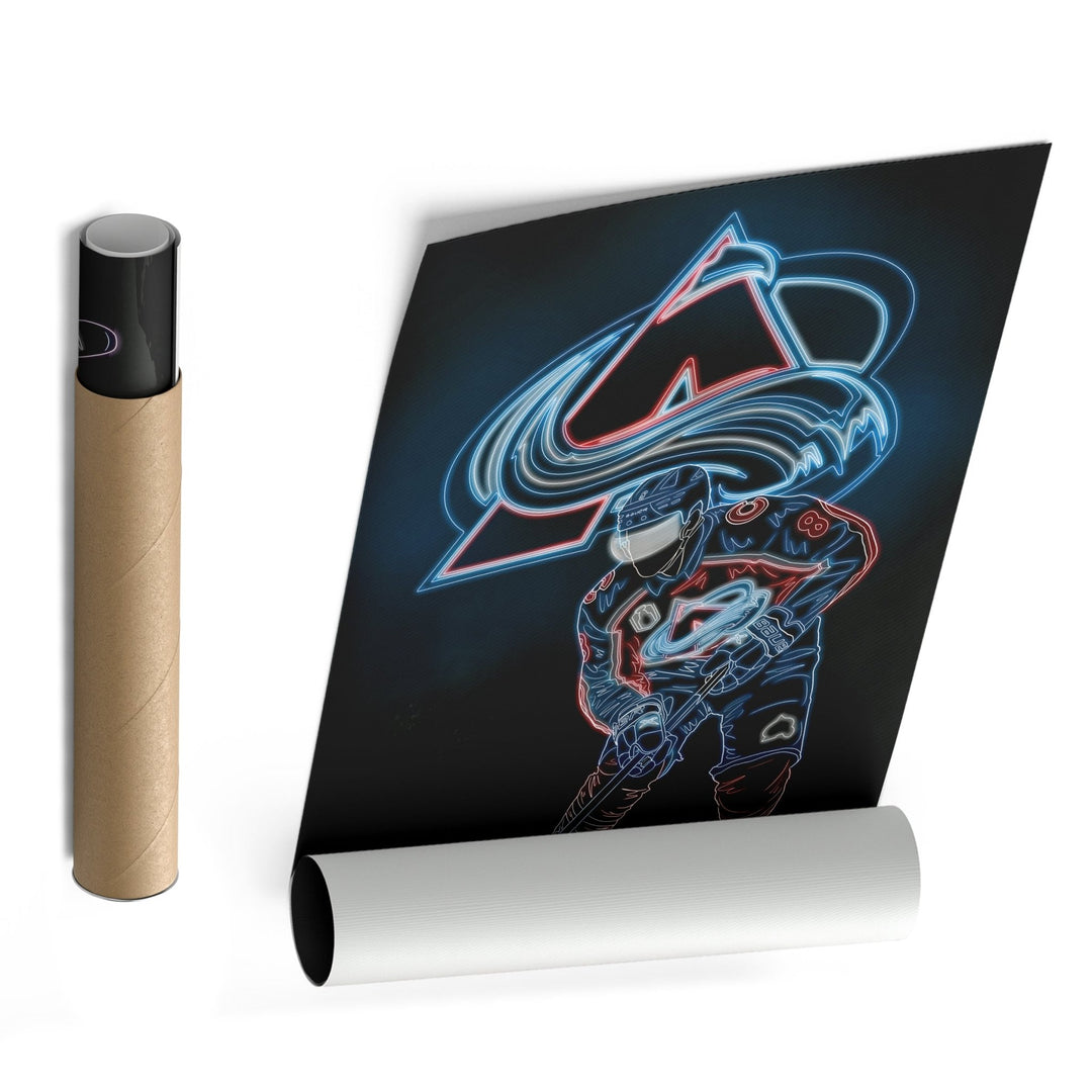 Cale Makar Neon Canvas Art | Avalanche Wall Decor - CanvasNeon