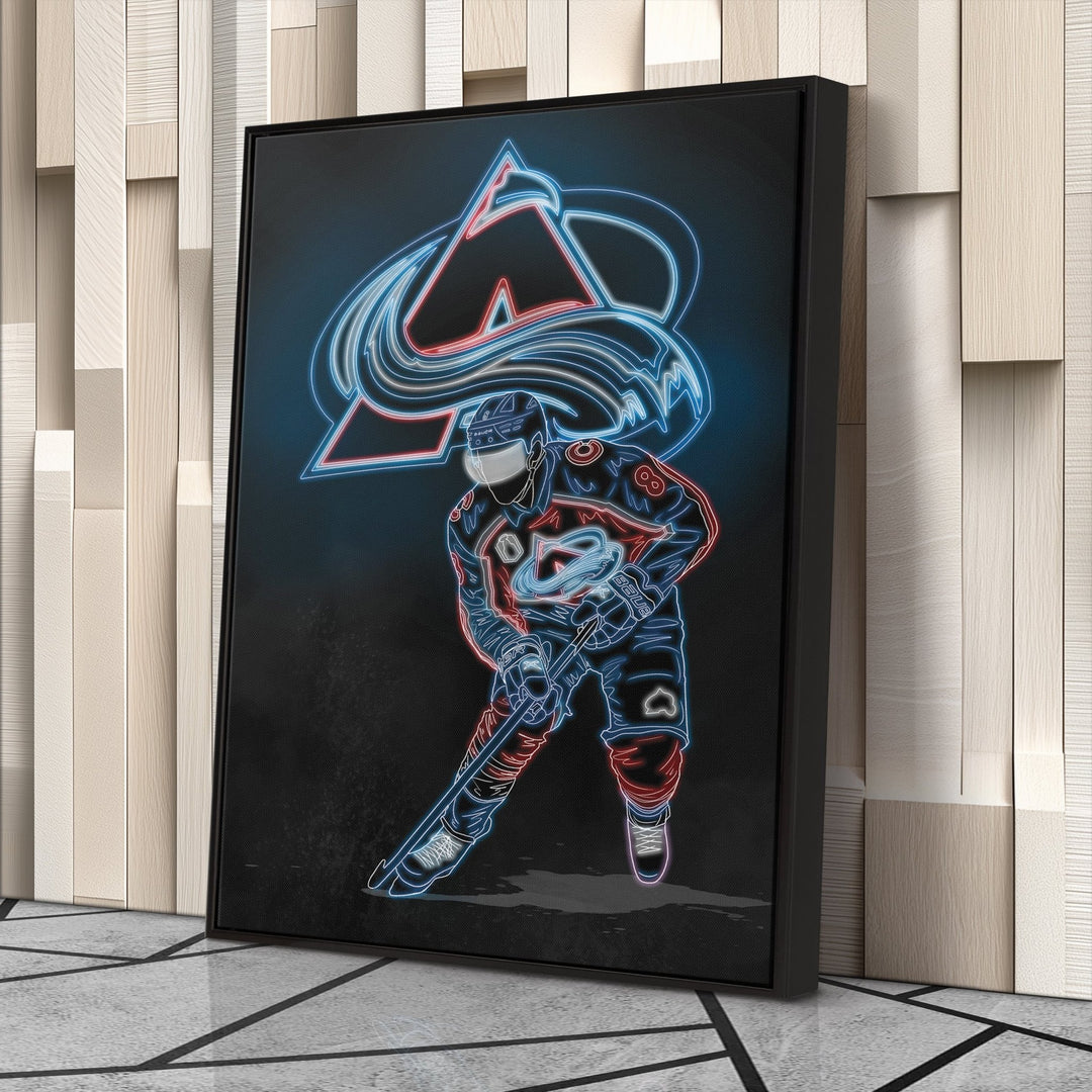 Cale Makar Neon Canvas Art | Avalanche Wall Decor - CanvasNeon