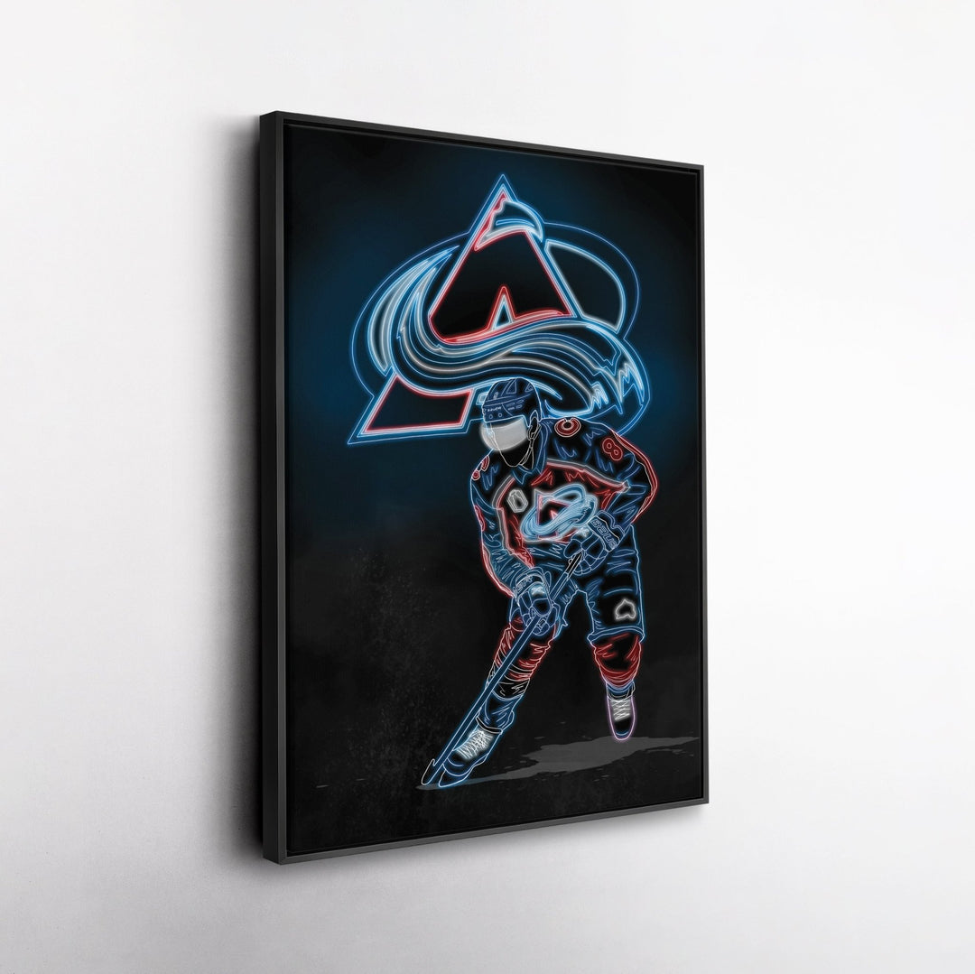 Cale Makar Neon Canvas Art | Avalanche Wall Decor - CanvasNeon