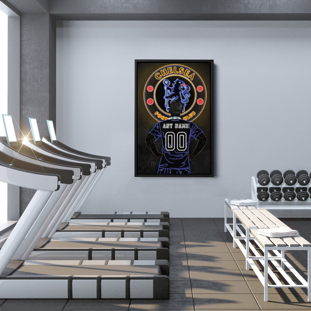 Chelsea Personalized Jersey Canvas | Neon Wall Art - CanvasNeon