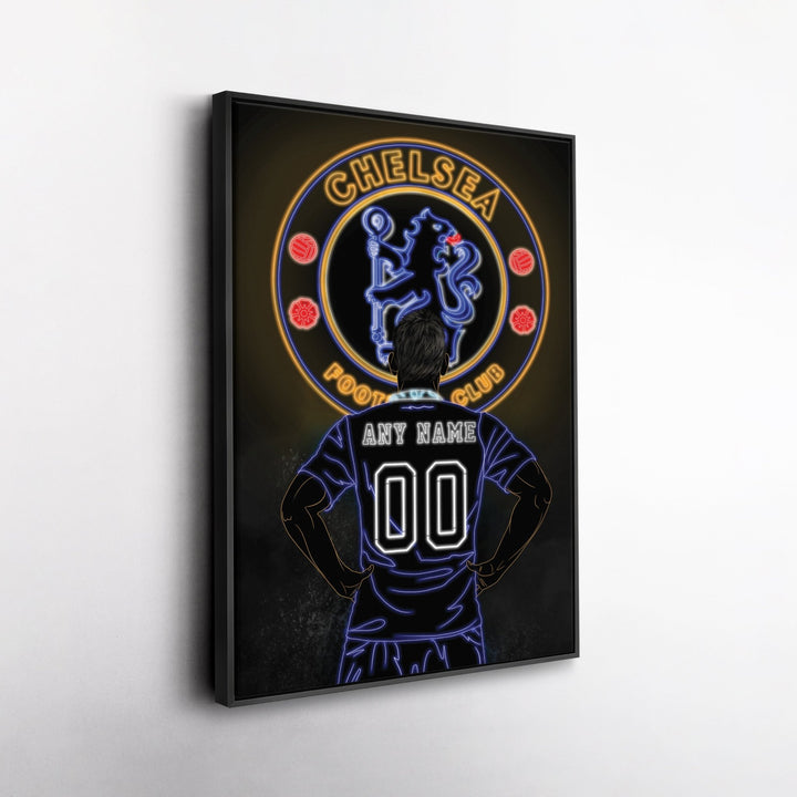 Chelsea Personalized Jersey Canvas | Neon Wall Art - CanvasNeon
