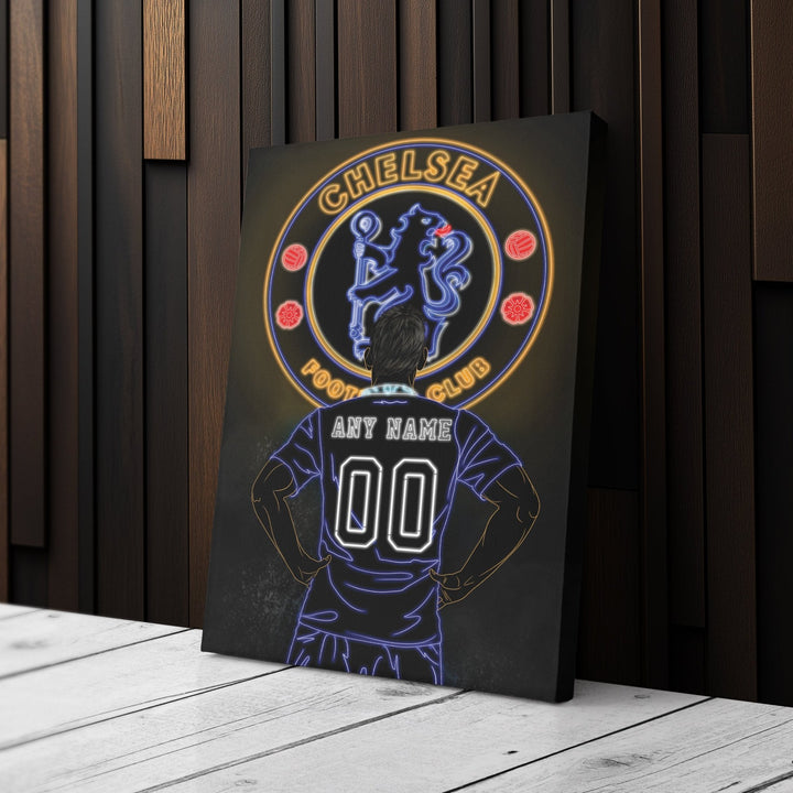 Chelsea Personalized Jersey Canvas | Neon Wall Art - CanvasNeon