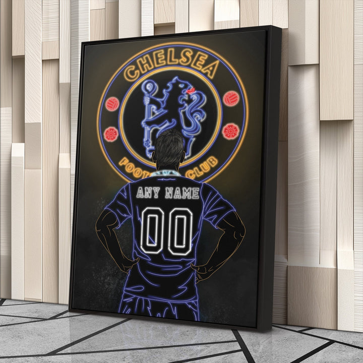 Chelsea Personalized Jersey Canvas | Neon Wall Art - CanvasNeon