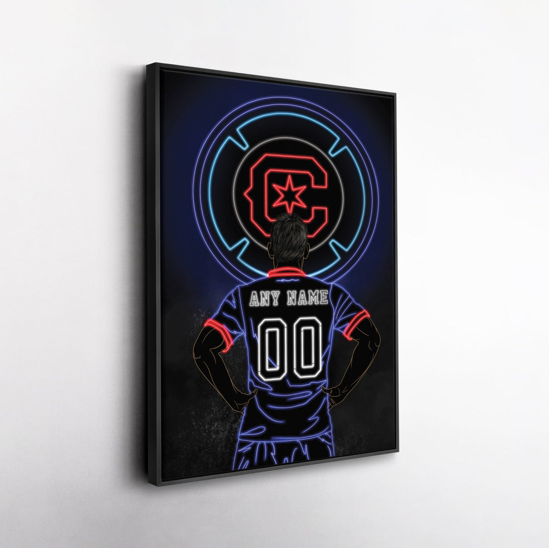 Chicago Fire FC Personalized Jersey Canvas | Neon Wall Art - CanvasNeon