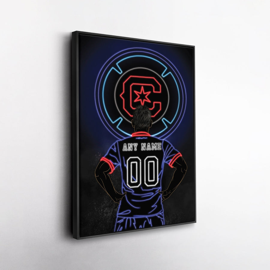 Chicago Fire FC Personalized Jersey Canvas | Neon Wall Art - CanvasNeon