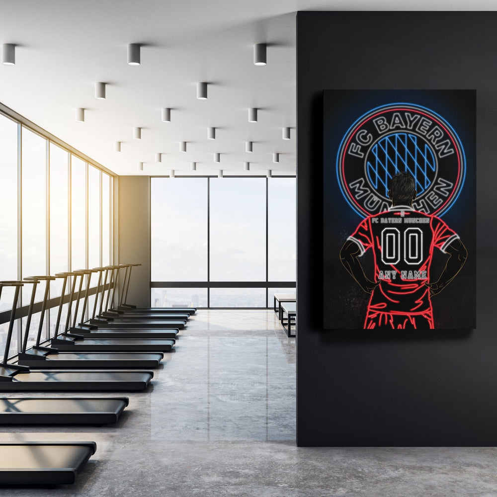 FC Bayern Personalized Jersey Canvas | Neon Wall Art - CanvasNeon