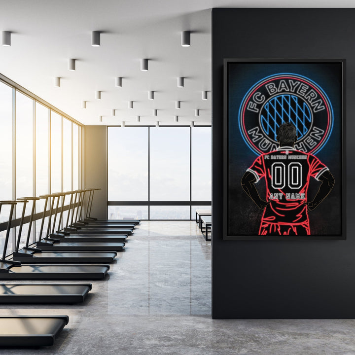 FC Bayern Personalized Jersey Canvas | Neon Wall Art - CanvasNeon