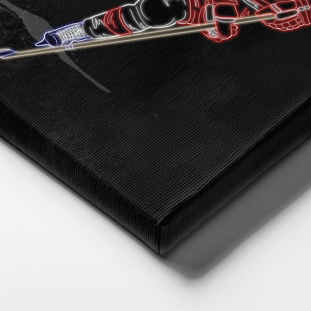 Gordie Howe Neon Canvas Art |Red Wings Wall Decor - CanvasNeon