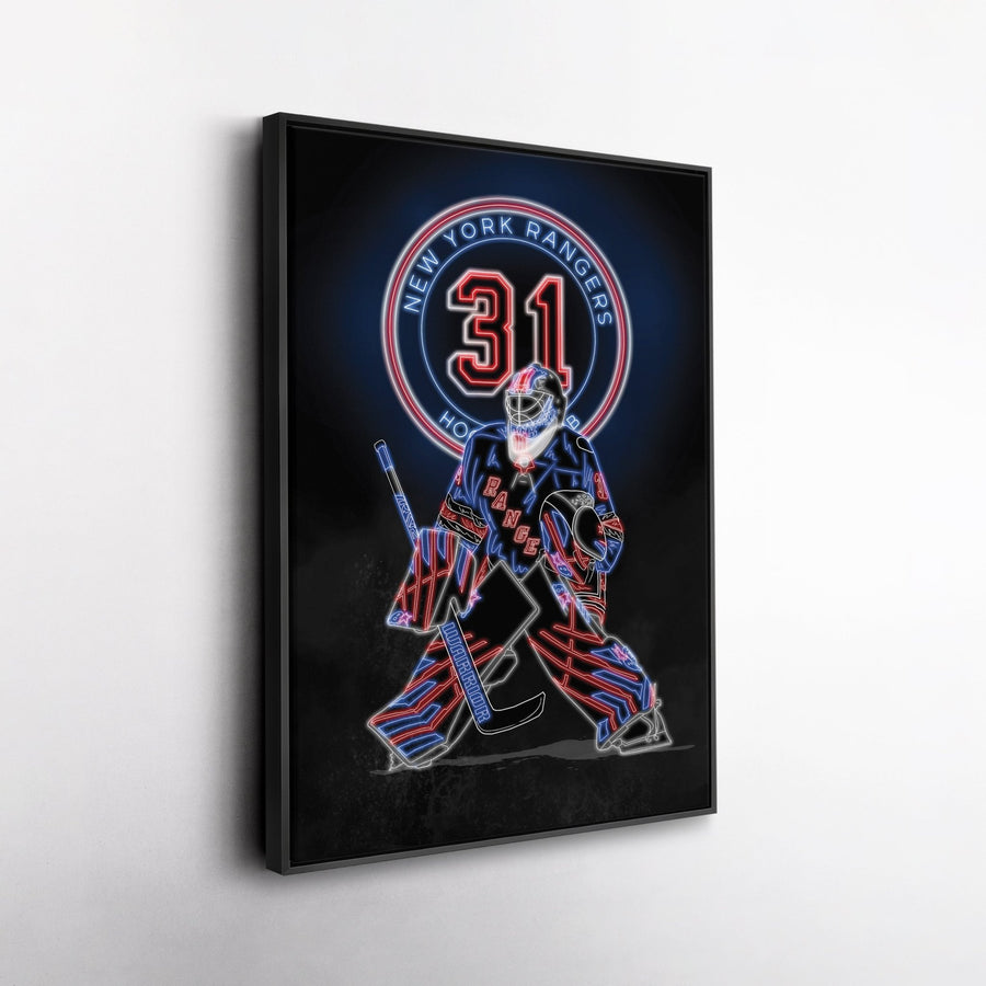 Igor Shesterkin Neon Canvas Art | Rangers Wall Decor - CanvasNeon