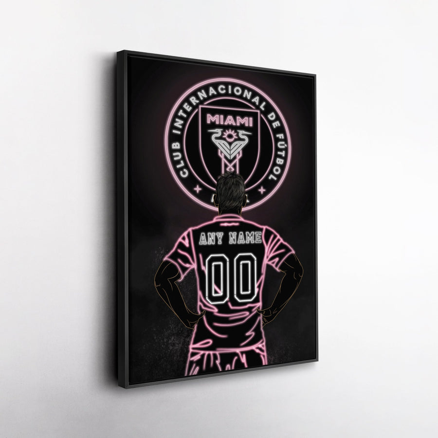 Inter Miami FC Personalized Jersey Canvas | Neon Wall Art - CanvasNeon
