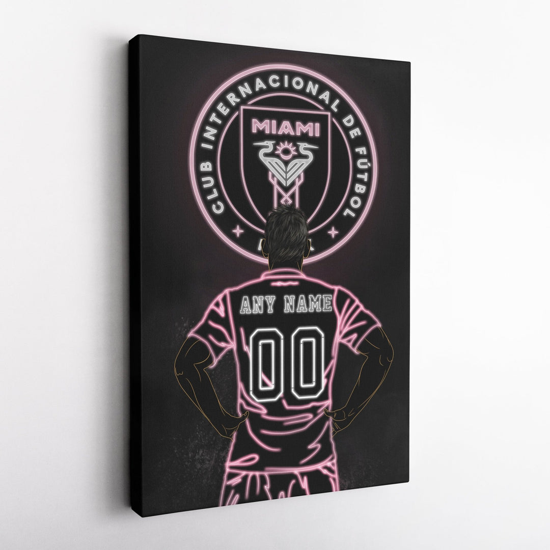Inter Miami FC Personalized Jersey Canvas | Neon Wall Art - CanvasNeon