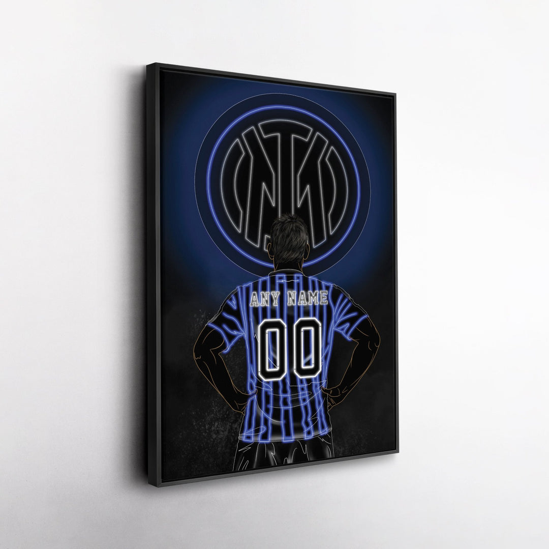 Inter Milan Personalized Jersey Canvas | Neon Wall Art - CanvasNeon