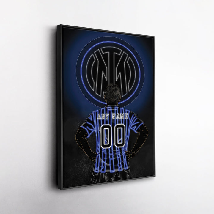 Inter Milan Personalized Jersey Canvas | Neon Wall Art - CanvasNeon