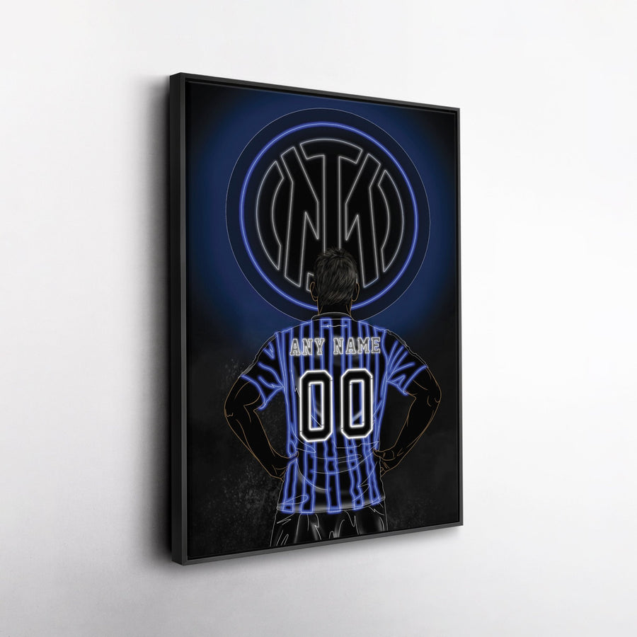 Inter Milan Personalized Jersey Canvas | Neon Wall Art - CanvasNeon
