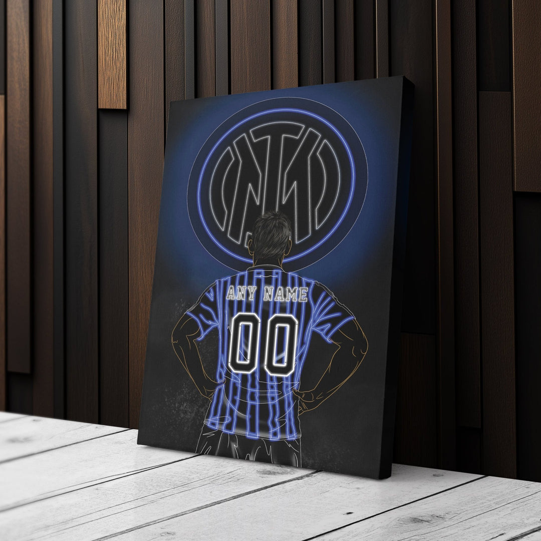 Inter Milan Personalized Jersey Canvas | Neon Wall Art - CanvasNeon