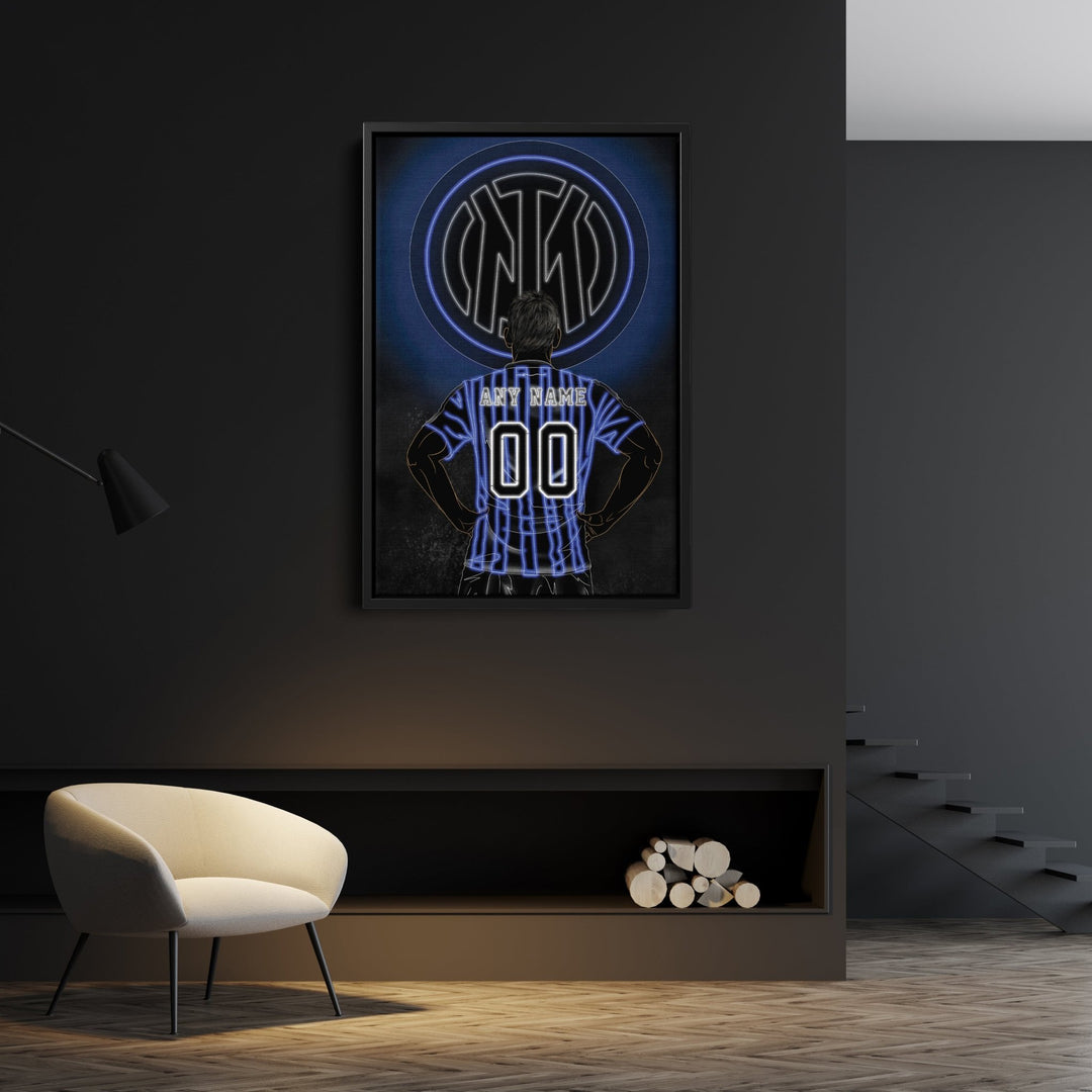 Inter Milan Personalized Jersey Canvas | Neon Wall Art - CanvasNeon