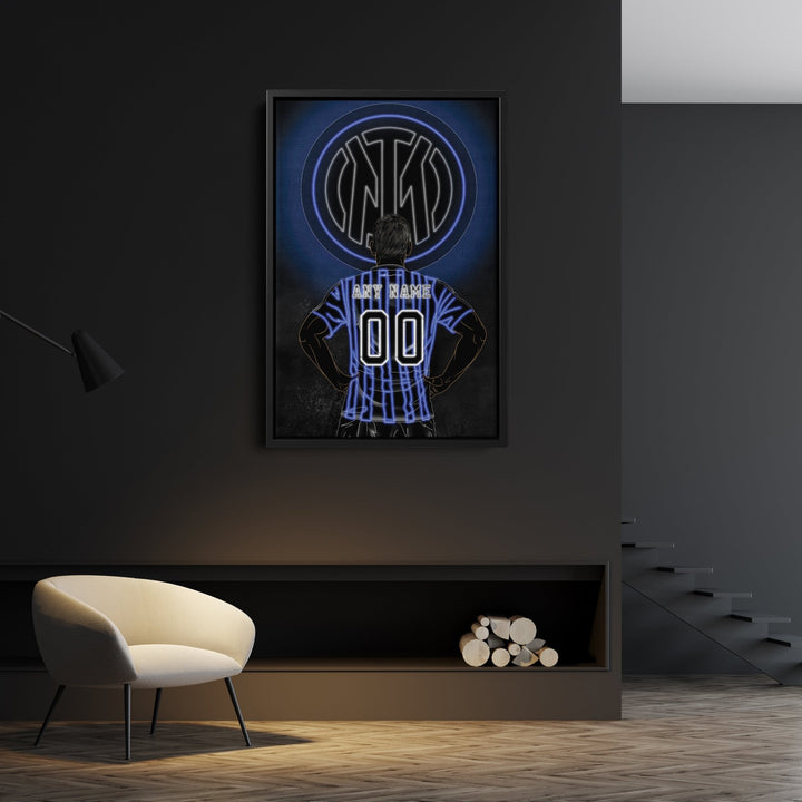 Inter Milan Personalized Jersey Canvas | Neon Wall Art - CanvasNeon