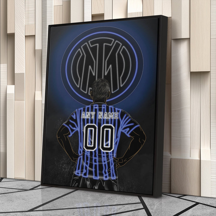 Inter Milan Personalized Jersey Canvas | Neon Wall Art - CanvasNeon