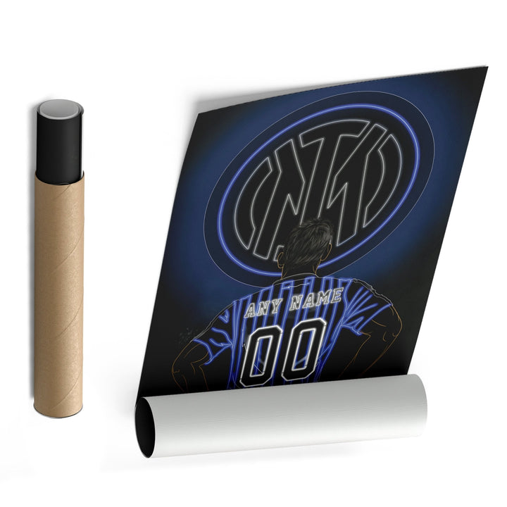Inter Milan Personalized Jersey Canvas | Neon Wall Art - CanvasNeon