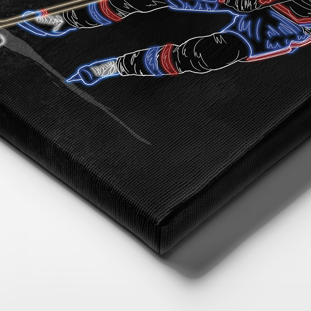 Jean Béliveau Neon Canvas Art | Canadiens Wall Decor - CanvasNeon