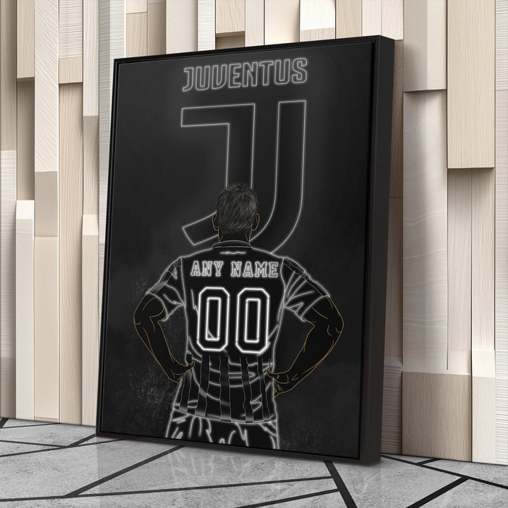 Juventus Personalized Jersey Canvas | Neon Wall Art - CanvasNeon