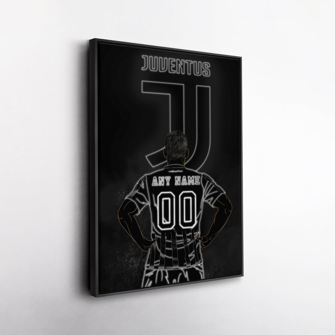 Juventus Personalized Jersey Canvas | Neon Wall Art - CanvasNeon