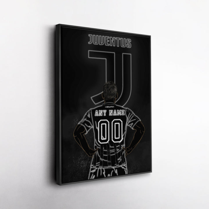 Juventus Personalized Jersey Canvas | Neon Wall Art - CanvasNeon