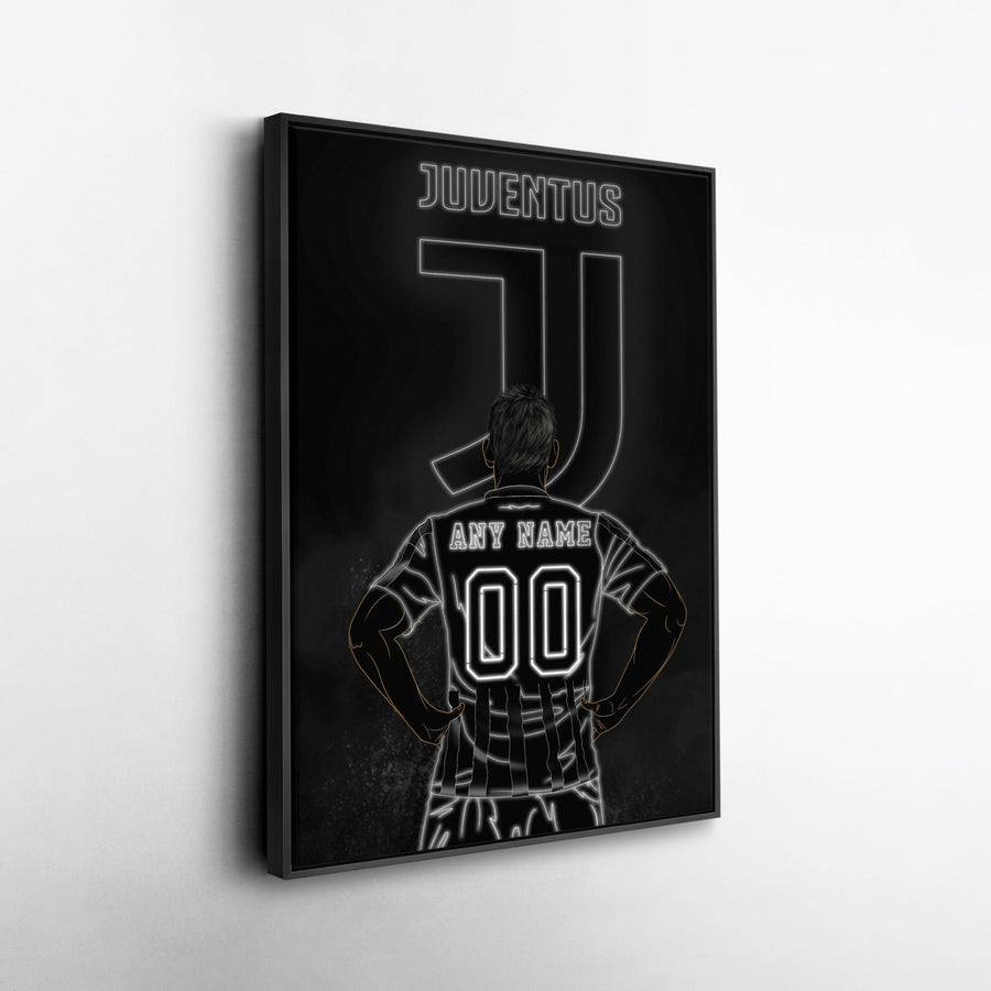 Juventus Personalized Jersey Canvas | Neon Wall Art - CanvasNeon