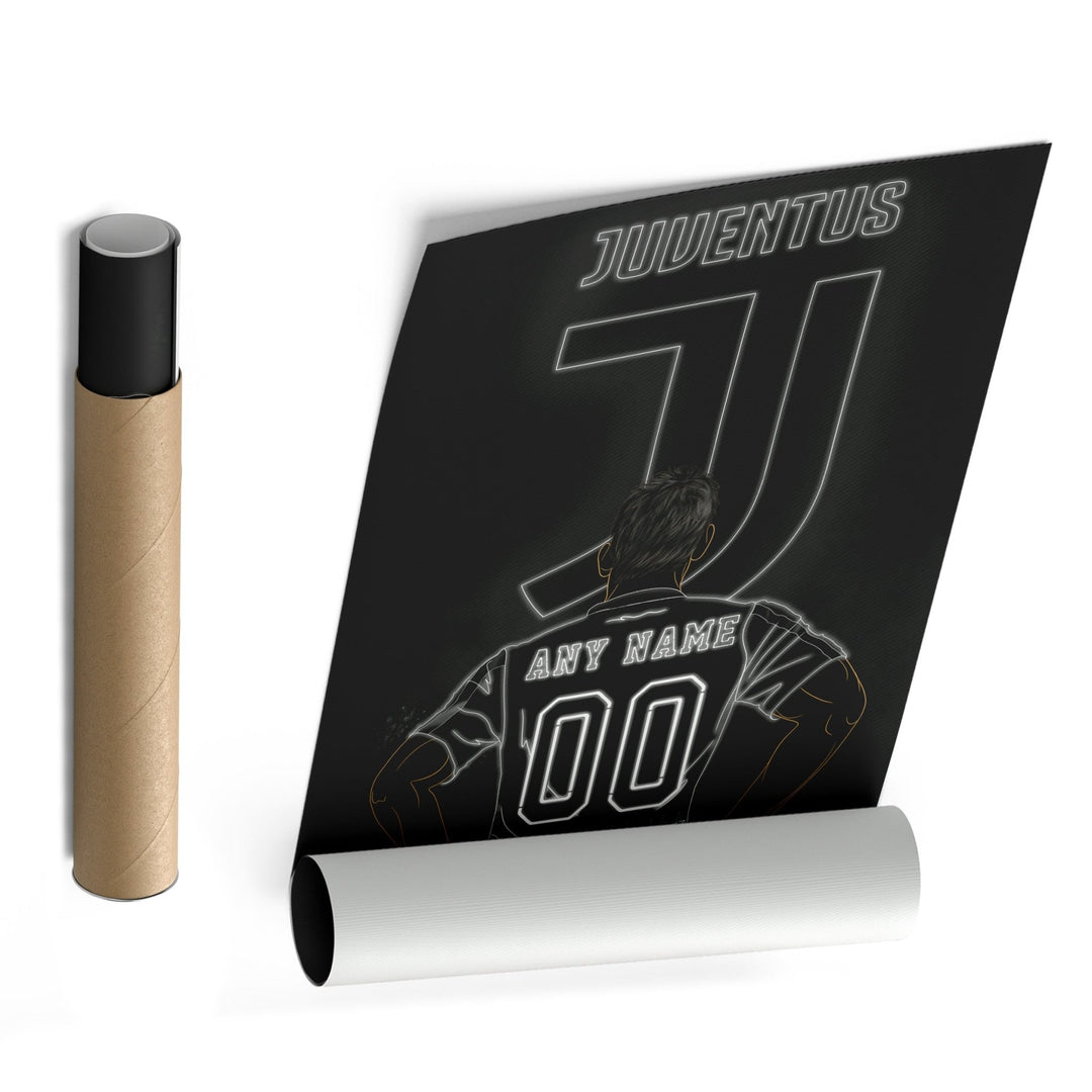 Juventus Personalized Jersey Canvas | Neon Wall Art - CanvasNeon
